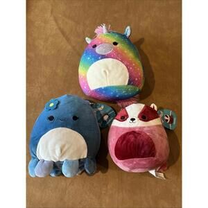 (3) Squishmallow 8” Plush Lot (Matias Prim MaryBeth)